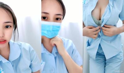[Big Breast Nuke ❤️Uniform Temptation] Busty Nurse Goes to the Sea &quotGentle Little Nurse&quot The best naughty little nurse plays with big breasts in various places in the hospital